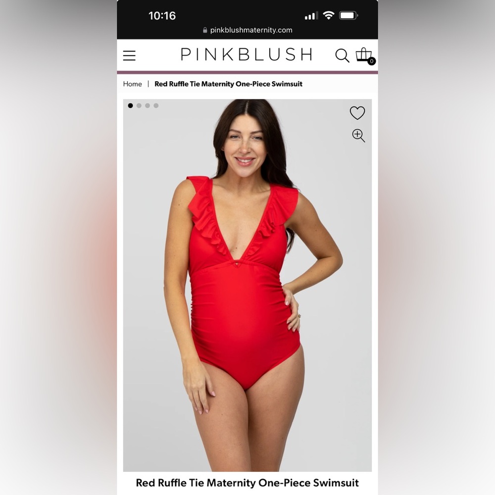 Pink Blush Maternity Ruffle Swimsuit